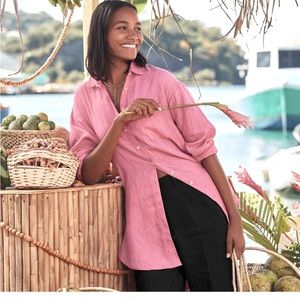 lands end Women's 3/4 Sleeve Button Front Tunic Sz/ 6